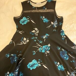 Ricki's Black and Blue Floral Midi Dress